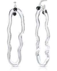 Karen Kriegel - Wavy Earrings With Glass Link - Lyst