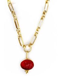 Persia Dona Jewelry - Garnet Lion Intaglio Necklace - Lyst