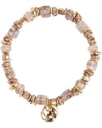 Saachi - Beaded Stretch Hammer Rose Bracelet - Lyst