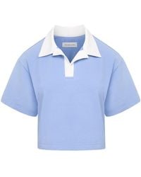 Mandragora - Cotton Cropped Top With Collar– Goia - Lyst