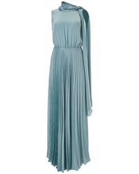 Lita Couture - Pleated Dress With Tie Shoulder Detail - Lyst