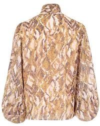 Exquise - Regular Scarf Neck Patterned Sariyah Blouse - Lyst
