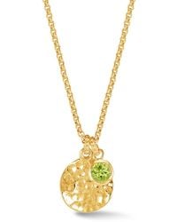 Dower & Hall - Hammered Disc & Peridot Array Pendant - Lyst