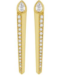 Artisan - Pear Diamond Pavé Bar Drop Earrings - Lyst