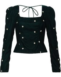 Rose & Nancy - Mila Velvet Embroidered Top - Lyst