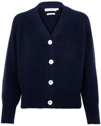 Paul James Knitwear - S Cotton Oversized V Neck Ribbed Tilda Cardigan - Lyst