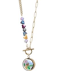 My Little Nature - Colorful Tourmaline Necklace With Beaded Plated Chain – Handcrafted Gemstone Jewelry - Lyst
