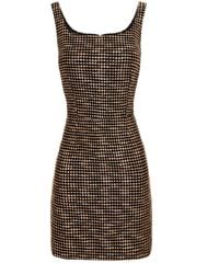 AVENUE No.29 - Bodycon Short Tweed Dress With Rounded Neckline - Lyst