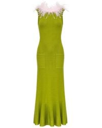 Andreeva - Chrysanthemum Knit Dress With Real Ostrich Feathers Details - Lyst
