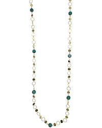 Farra - Modern Style Chain With Malachite Long Necklace - Lyst