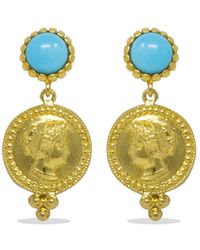 Vintouch Italy Cleopatra Turquoise Earrings - Metallic