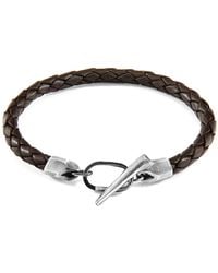 Anchor and Crew - Cacao Jura & Braided Leather Bracelet - Lyst