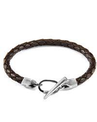 Anchor and Crew - Cacao Jura & Braided Leather Bracelet - Lyst