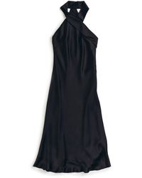 MIONÈ - Halter Neck Silk Dress - Lyst