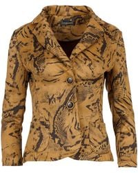 Conquista - Suede Effect Printed Fitted Jacket - Lyst