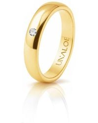 Unaloe - Plated Band Ring With Natural Diamond - Lyst