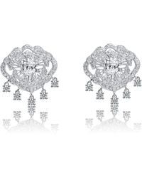 Genevive Jewelry - Sterling Cubic Zirconia Mini Chandelier Earrings - Lyst