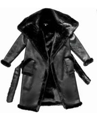 Circular Path - Maxi Faux Fur & Vegan Leather Reversible Coat - Lyst