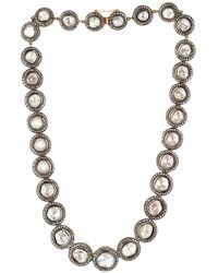 Artisan - Uncut Diamond Sterling Silver Vintage Style Necklace Handmade Gold - Lyst
