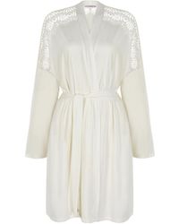 Oh!Zuza - Poem Short Robe With Lace Detail - Lyst