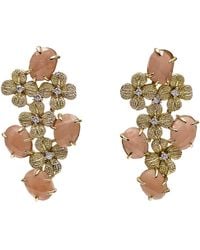 Farra - Flower Agate Statement Earrings - Lyst