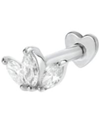 Vanhi - 14K Solid Lab-Grown Diamond Lotus Flat Back Stud - Lyst