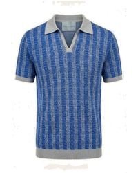 Ron Tomson - Textured Knit Polo Shirt - Lyst