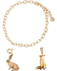 Fable England - Fable Cable Chain Bracelet, Enamel Rabbit Charm, Enamel Fox Charm - Lyst