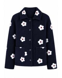Yumi' - Embroidered Daisy Fleece Jacket - Lyst