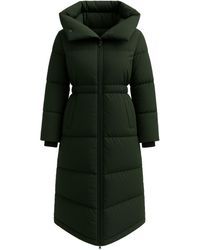 BEIRA - Alexis Longline Padded Puffa Coat With Cowl Hood Midnight - Lyst