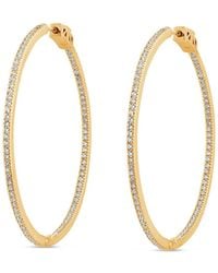 SALLY SKOUFIS - Light Hoop Earrings With Made Cz Diamond Stimulant - Lyst