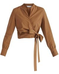 Paisie - Split Collarless Wrap Top With Side-Tie Waist - Lyst