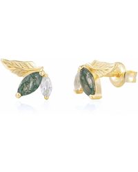 Azura Jewelry New York - Verdant Moss Agate Stud Earrings Vermeil - Lyst