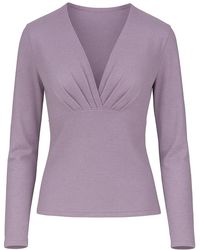Conquista - Soft Heathered Knit V-Neck Top - Lyst