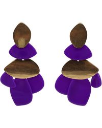 Michael Nash Jewelry - Danielle Amethyst Resin And Worn Pierced Earrings - Lyst