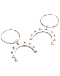 Posh Totty Designs - Sterling Crown Horn Charm Hoop Earrings - Lyst