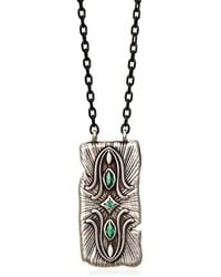 Myrto Katramadou Jewellery - Infinity Necklace-Plated-Three Stones- Emerald - Lyst