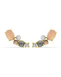 Onia - Rose Quartz, Pearl & Moonstone Cluster Quinta-Studs - Lyst