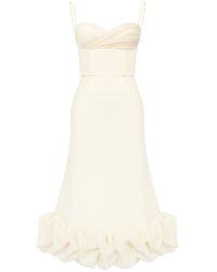 POST MERIDIEM - Ivory Draped Bodice Bottom Flounced Bustier Dress - Lyst