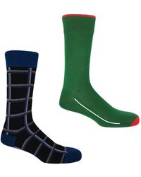 Peper Harow - Made in England - Emerald Square Mile & Check Socks Two Pack - Lyst