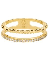 Vanhi - Molten Crystal Double Band Ring - Lyst