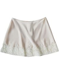 23Rd August . - Neutrals Infatuated Silk Mini Skirt - Lyst
