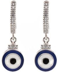 Ebru Jewelry - Blue Evil Eye Sterling Silver Earrings - Lyst