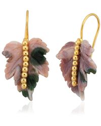 Milou Jewelry - Agate Leaf Earrings - Lyst
