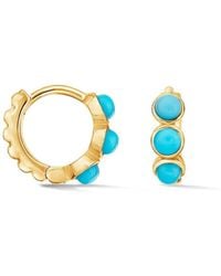 Dower & Hall - Small Azure Huggie Hoops - Lyst