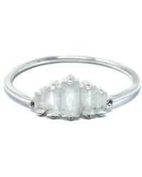 NASI SILVER - Aaliyah Baguette Ring- Moonstone - Lyst
