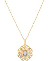 Lulu B London - Topaz Gemstone Flower Necklace - Lyst