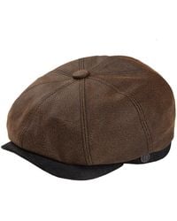 Dasmarca Hats - Oliver Rust Leather Bakerboy Newsboy Peaky Cap For - Lyst