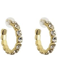 Laura Gray - Diamond Crystal Hoop Earrings - Lyst