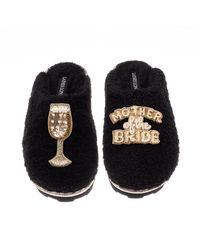 Laines London - Teddy Closed Toe Slippers With Mother Of The Bride Brooches - Lyst
